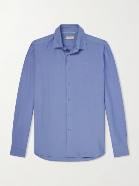 Canali Garment-Dyed Cotton and Silk-Blend Shirt