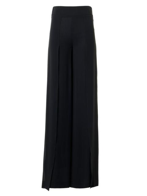 AKRIS Women's Fellia Silk Gerogette Wide-Leg Pants - Black