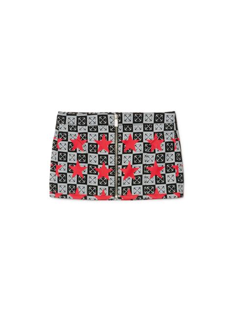 Off-White Printed Star Denim Skirt