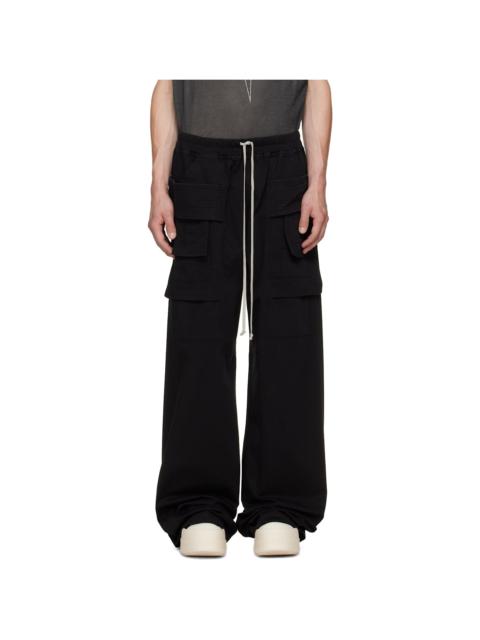 Rick Owens DRKSHDW Black Tower Creatch Wide Cargo Drawstring Pants