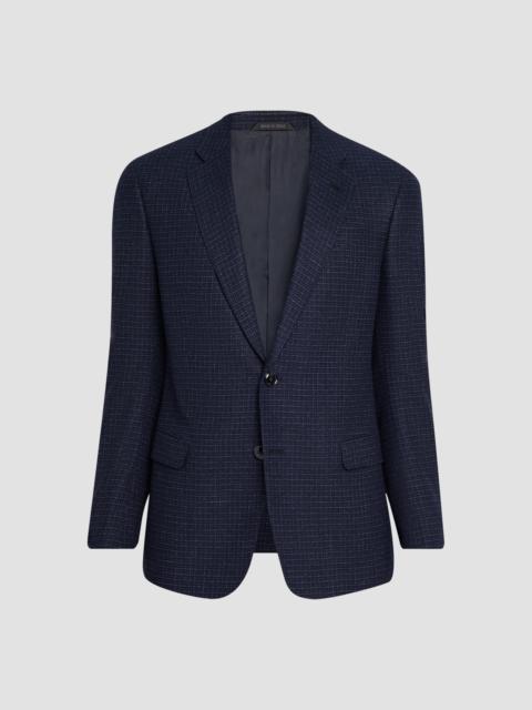GIORGIO ARMANI Men's Micro Check Wool-Cashmere Sport Jacket - Sky Captain