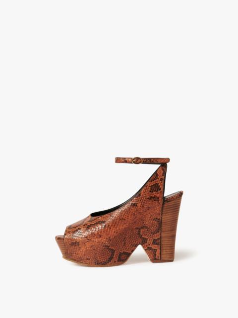 Victoria Beckham Iris Heel in Burnt Orange Snake Print