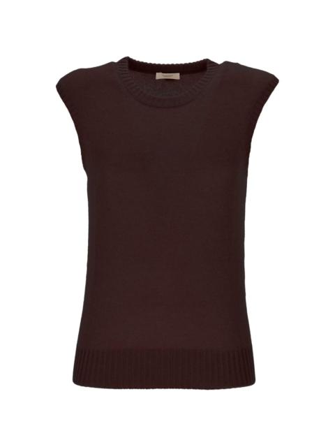 AGNONA ribbed-trim knitted top