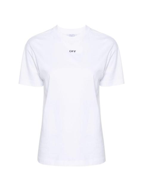 Diag-stripe cotton T-shirt