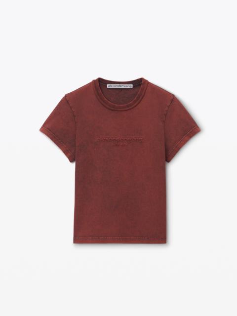Alexander Wang shrunken logo embossed tee in cotton