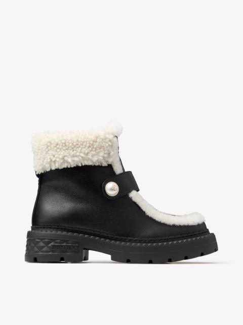 Shea Ankle Boot Flat
Black Leather Shearling Ankle Boots