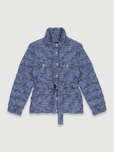 maje Quilted tweed puffer jacket