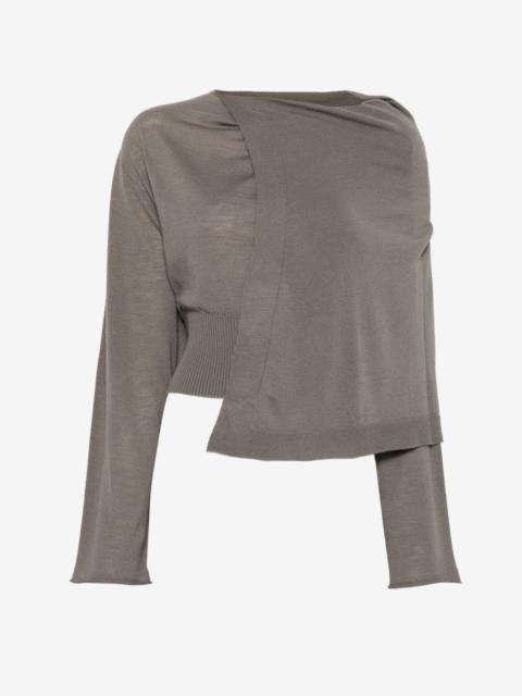 Rick Owens asymmetric draped sweater
