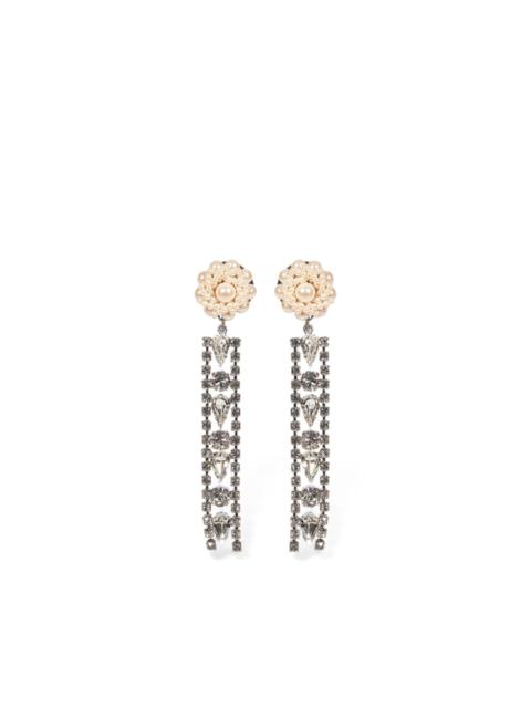 Alessandra Rich faux-pearl crystal-embellished earrings