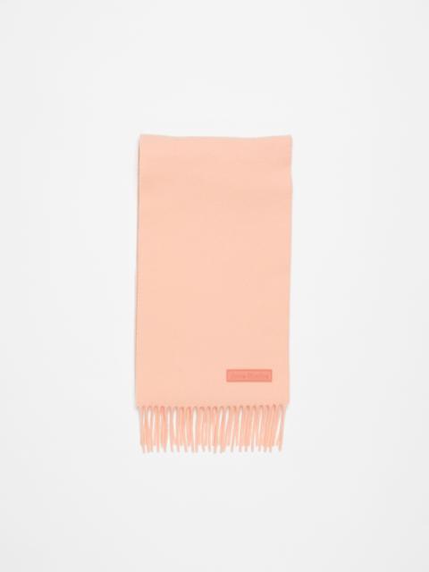 Fringe wool scarf - Narrow - Peach pink