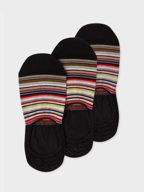 Black 'Signature Stripe' Loafer Socks Three Pack