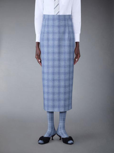 Thom Browne Prince of Wales Flannel High Waisted Pencil Skirt