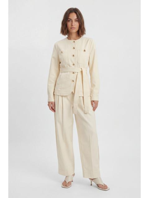 KAREN MILLEN Cotton Utility Button Detail Barrel Leg Trouser