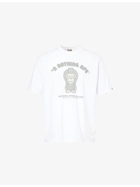 A BATHING APE® General Milo Brand-Print Cotton-Jersey T-Shirt