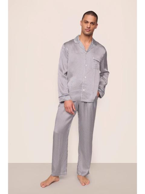 eberjey Charles Washable Silk Printed Long PJ Set