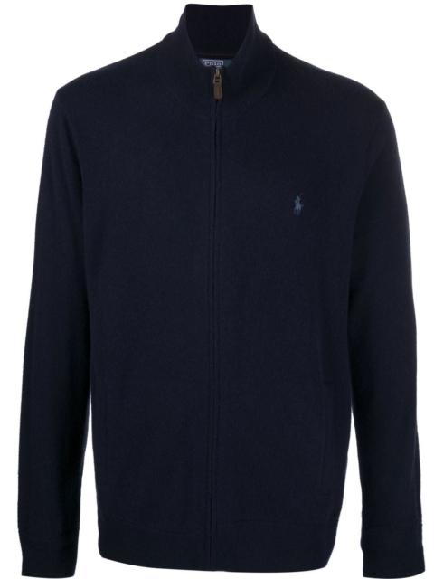 Polo Ralph Lauren embroidered-logo zip-up cardigan