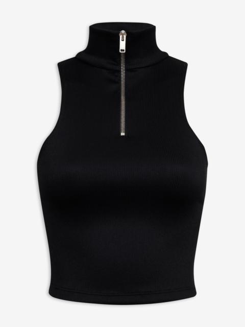 Rhude RIBBED KNIT TURTLE NECK ZIP TOP