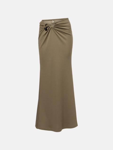 CHRISTOPHER ESBER Embellished ruched jersey maxi skirt