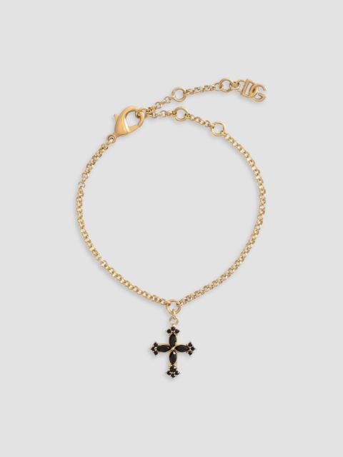 Dolce & Gabbana Women's Goldtone & Glass Crystal Cross Bracelet - Gold