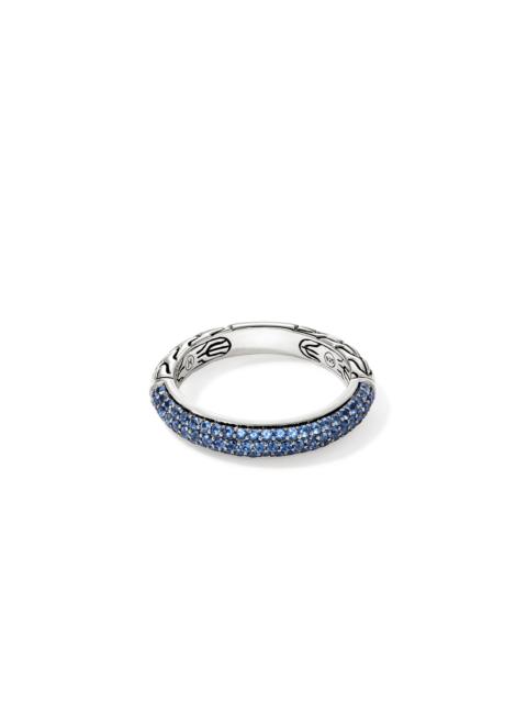 JOHN HARDY JH Essential Pavé Band Ring, Sterling Silver, Gemstones, 3.5MM