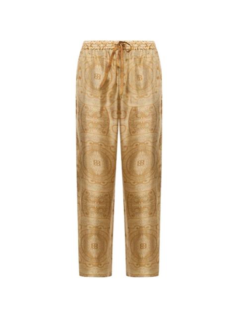 Pierre-Louis Mascia Aloe baroque-pattern straight-leg trousers