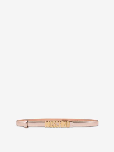 Moschino LETTERING LOGO LAMINATED BELT