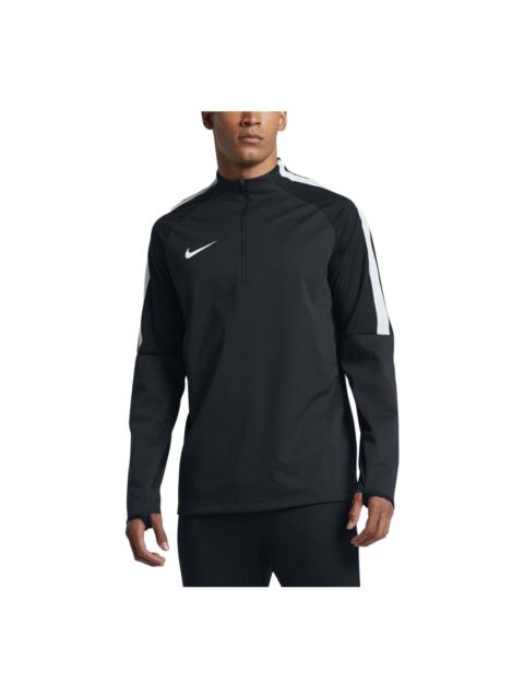 Nike Nike Contrasting Colors High Collar Half Zipper Long Sleeves Hoodie 'Black' 807029-013