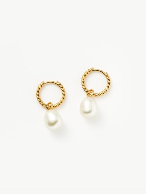 MISSOMA Pearl Twisted Small Drop Hoop Earrings
