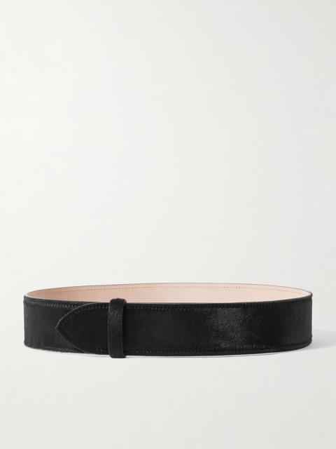 KHAITE Theo calf hair waist belt Black