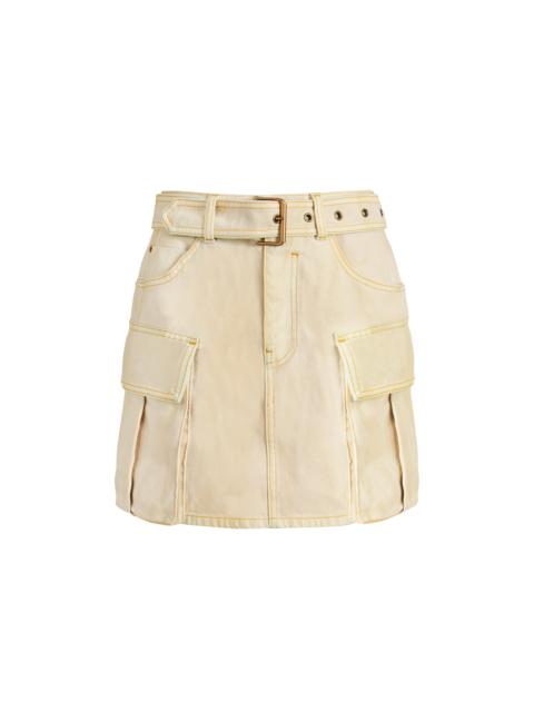 Balmain Faded denim skirt