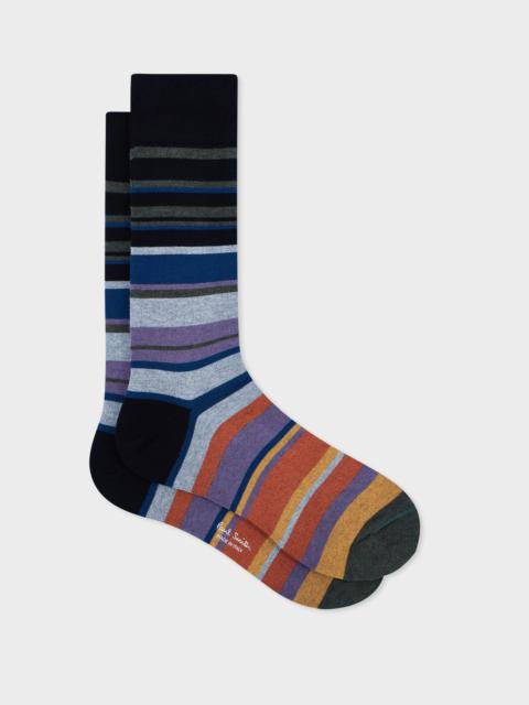 Black Mixed Stripe Socks