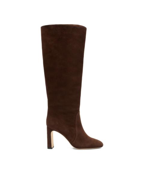 85mm Babette Tubo suede boots