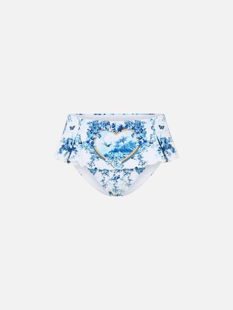 CAMILLA HIGH WAISTED BIKINI BOTTOM W SKIRT THE PORCELAIN PARLOUR