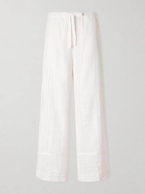 lemlem Desta Striped Cotton Wide-leg Pants