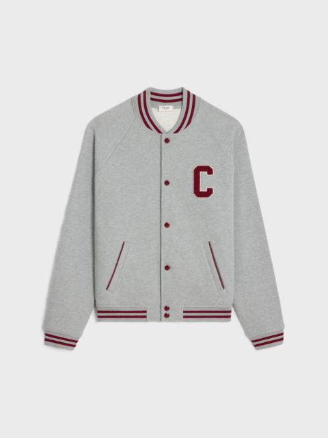 celine teddy college jacket in cotton fleece