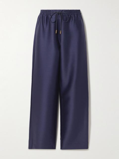 Zimmermann Wool And Silk-blend Wide-leg Pants