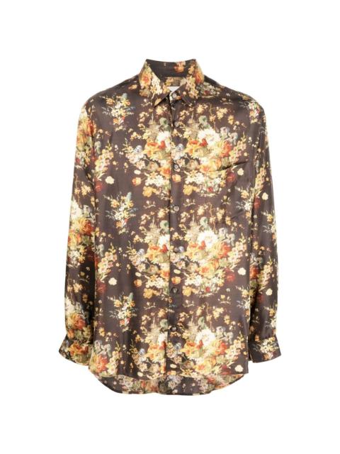 floral-print long-sleeve pyjama shirt