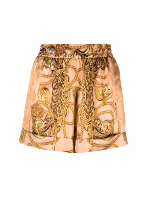 baroque print shorts