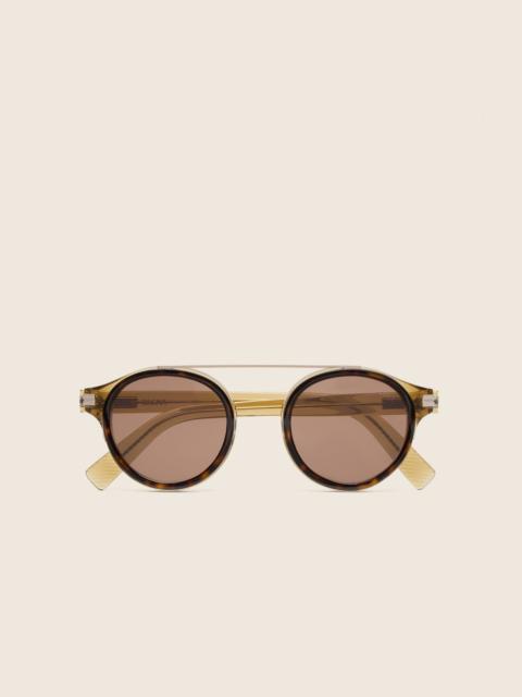 ZEGNA TRANSPARENT HAVANA LIGHT BROWN ACETATE SUNGLASSES