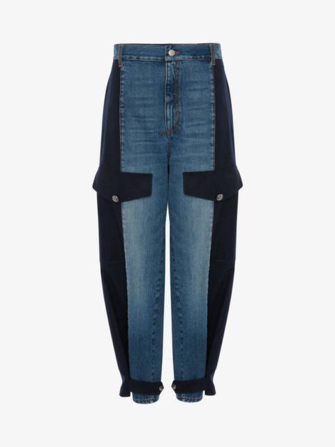 Alexander McQueen Military Hybrid Trousers in Washed Blue