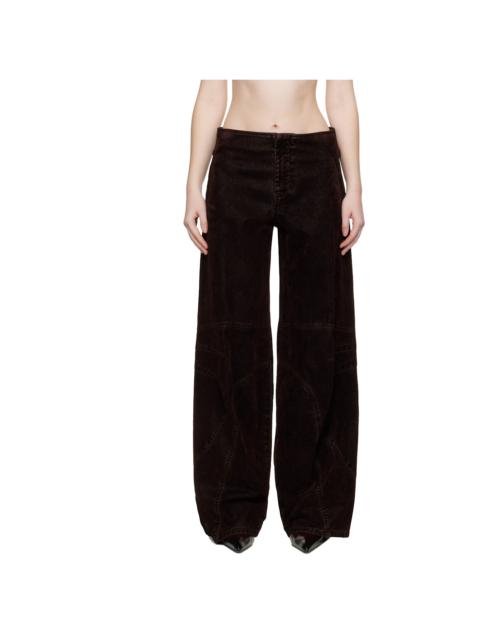 Jean Paul Gaultier Brown Minimal Moto Trousers