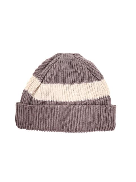 ROTOTO® R5164 Cotton Flax Stripe Knitted Hat - Mocha