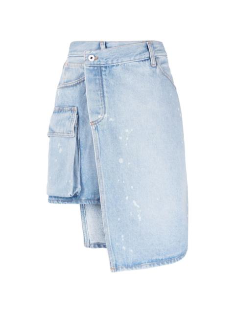 asymmetric denim skirt