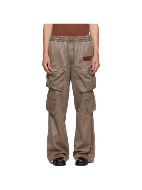 AMIRI Brown Drawstring Nylon Cargo Pants