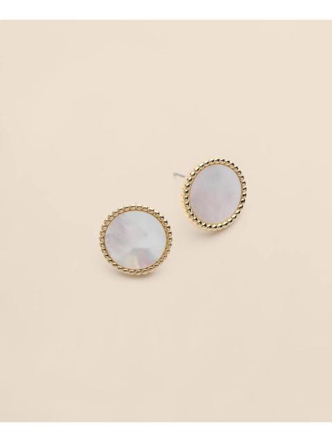 Brooks Brothers Gold-Tone Mother-Of-Pearl Button Stud Earrings