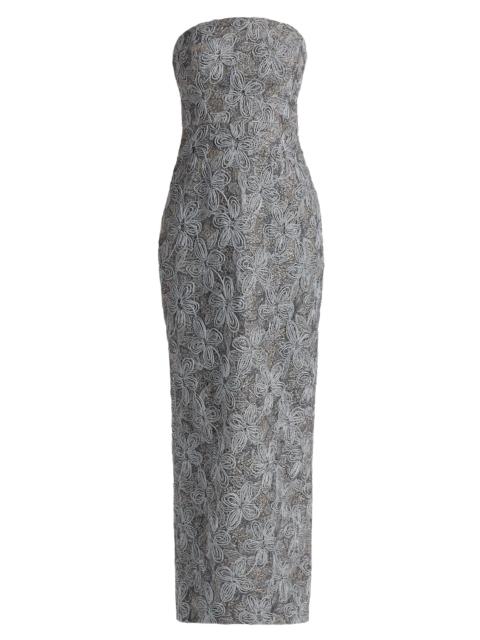 MILLY Women's Meredith Floral-Embroidered Maxi Dress - Silver Multi
