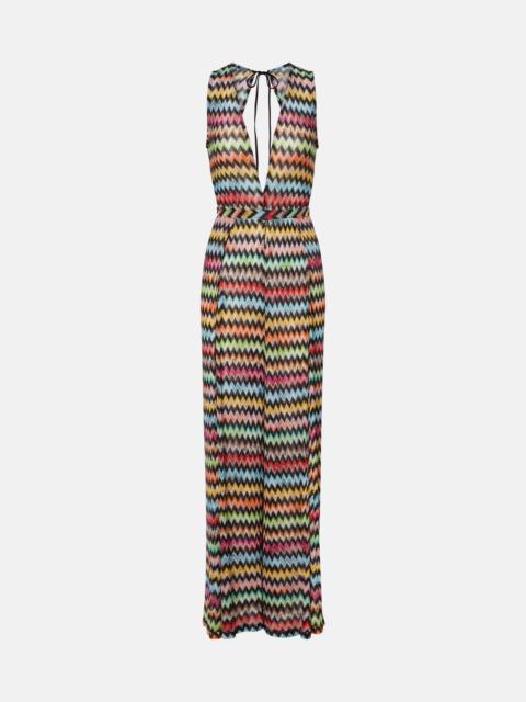 Missoni Zigzag open-back lamé jumpsuit