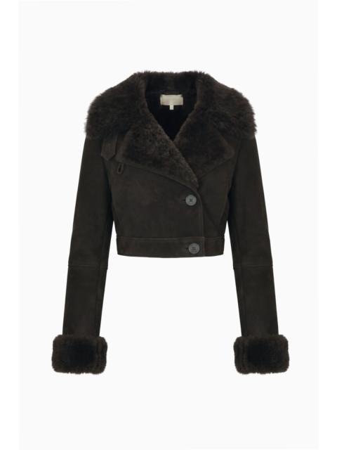 LoveShackFancy Rainier Cropped Shearling Jacket