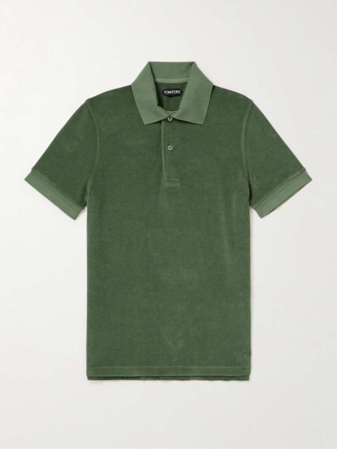 TOM FORD Logo-Embroidered Cotton-Blend Terry Polo Shirt
