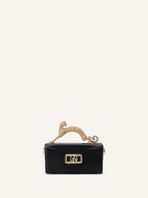 Lanvin LEATHER NANO PENCIL CAT BAG WITH RHINESTONES